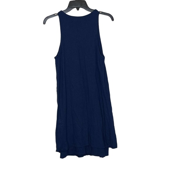 Gap Women Small A-Line Tank Dress Linen Blend Double Layer Sleeveless Comet Blue - Picture 8 of 8